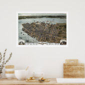 チャールストン, SCパノラママップ – 1872 ポスター (キッチン)