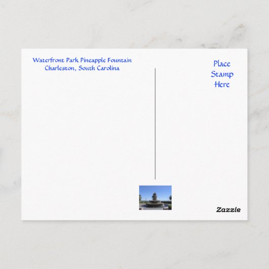 チャールストンSCウォーターフロントパークファウンテンポストカード ポストカード (裏面)