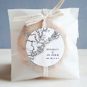 チャールストンSCエレガント白黒結婚式の引き出物 ラウンドシール