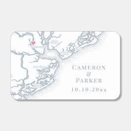 チャールストンSCマップエレガントダスティブルー結婚式の引き出物