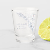 チャールストンSCマップエレガントネイビーブルー結婚式の引き出物 ショットグラス (裏面)