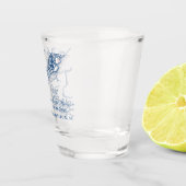 チャールストンSCマップエレガントネイビーブルー結婚式の引き出物 ショットグラス (右)