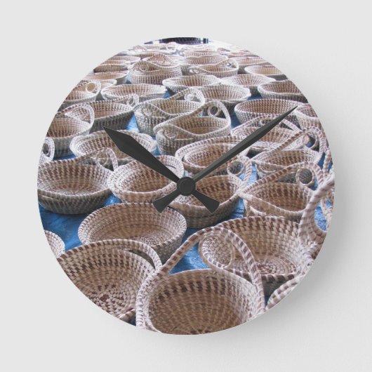 チャールストンSC Sweetgrassのバスケットの時計 ラウンド壁時計 (正面)