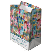 チャールスト名門私立校風のンハウシズパーソナライズされた ミディアムペーパーバッグ (裏面アングル)