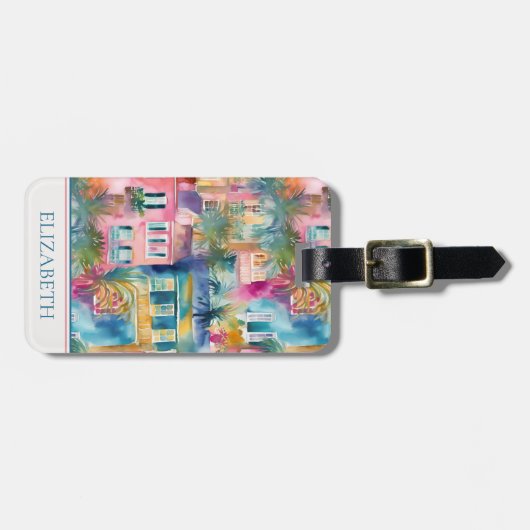 チャールスト名門私立校風のンハウシズパーソナライズされた ラゲッジタグ (正面横)