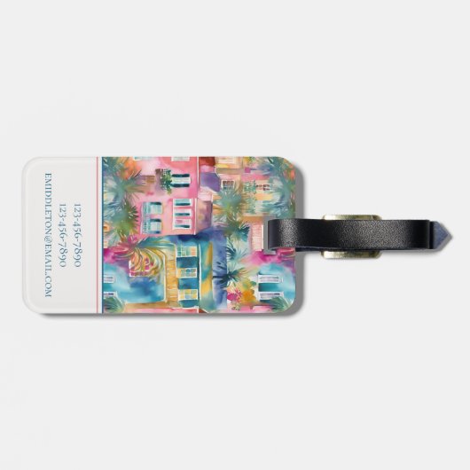 チャールスト名門私立校風のンハウシズパーソナライズされた ラゲッジタグ (裏面横)