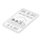 チャールスト結婚ンのスタイル化されたスカイライン日付を保存 マグネット (左側)