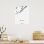 チャールスト結婚ンのマップエレガントゲストブックポスター ポスター (キッチン)