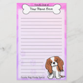 チャールズかわいい無頓着な王スパニエル犬の文房具 便箋 (正面)