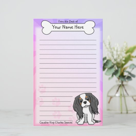 チャールズかわいい無頓着な王スパニエル犬の文房具 便箋 (スタンド正面)