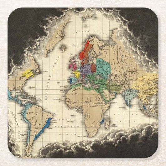 チャールズの死V 1551年 スクエアペーパーコースター (正面)