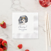 チャールズスパニエル犬ドッグパーソナライズされた応援 縁ありカクテルナプキン (インサイチュ)