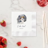 チャールズスパニエル犬パーソナライズされたドッグ私もする 縁ありカクテルナプキン (インサイチュ)