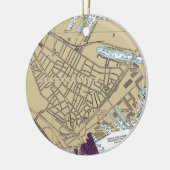 チャールズタウン・ボストンMAチャート セラミックオーナメント (左)