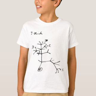チャールズダーウィン考え- I （黒） Tシャツ