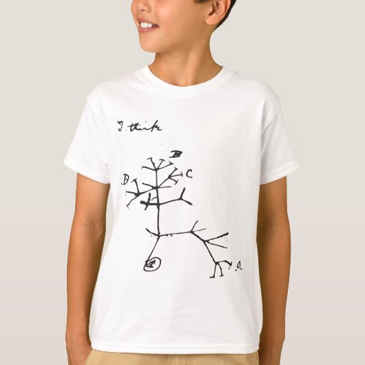 チャールズダーウィン考え- I （黒） Tシャツ (正面)
