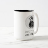 チャールズディケンズポートレートアンド引用文 ツートーンマグカップ (正面右)