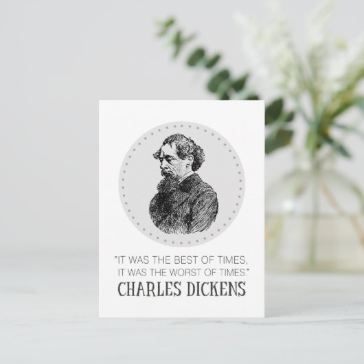 チャールズディケンズポートレートアンド引用文 ポストカード (スタンド正面)