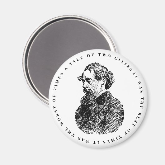 チャールズディケンズポートレートアンド引用文 マグネット (正面/裏面)