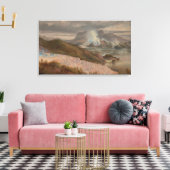 チャールズブルームフィールドピンクテラス キャンバスプリント (インサイチュ (リビング))