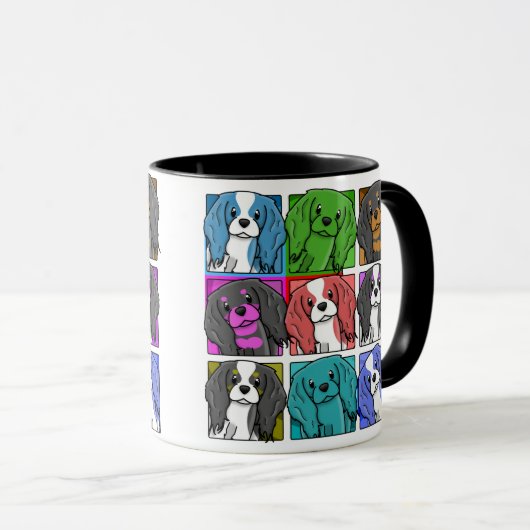 チャールズポップアート無頓着な王スパニエル犬 マグカップ (正面右)