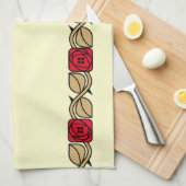 チャールズマッキントシュアーツ&クラフツスタイルバラフリーズ キッチンタオル (四つ折り)