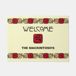 チャールズマッキントシュアーツ&クラフツスタイルバラフリーズ ドアマット