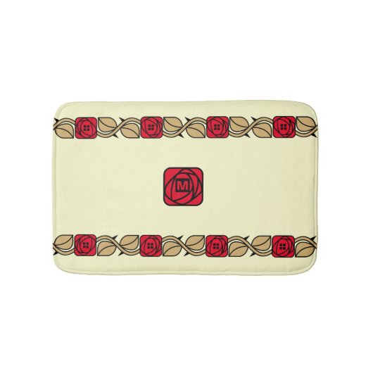 チャールズマッキントシュアーツ&クラフツスタイルバラフリーズ バスマット (正面)