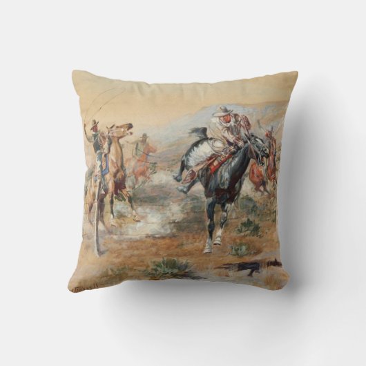 チャールズラッセルザゲタウェイヴィンテージウェスタン クッション (裏面)