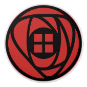 チャールズレンニーマッキントシュアーツ&クラフツスタイルバラ セラミックノブ (正面)