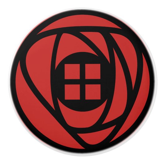 チャールズレンニーマッキントシュアーツ&クラフツスタイルバラ セラミックノブ (正面)