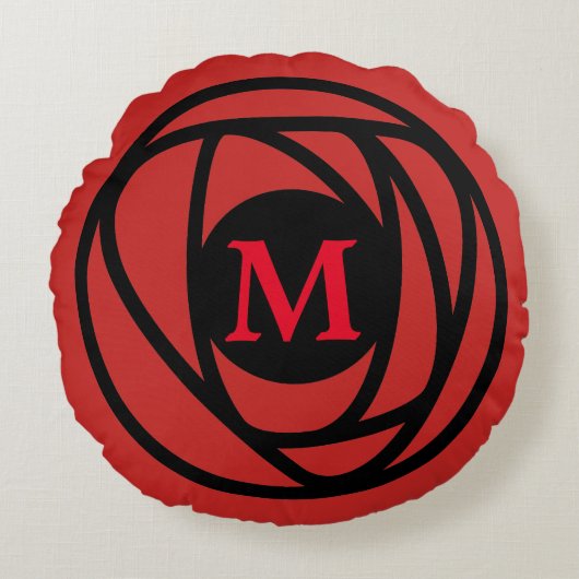 チャールズレンニーマッキントシュアーツ&クラフツスタイルバラ ラウンドクッション (正面)