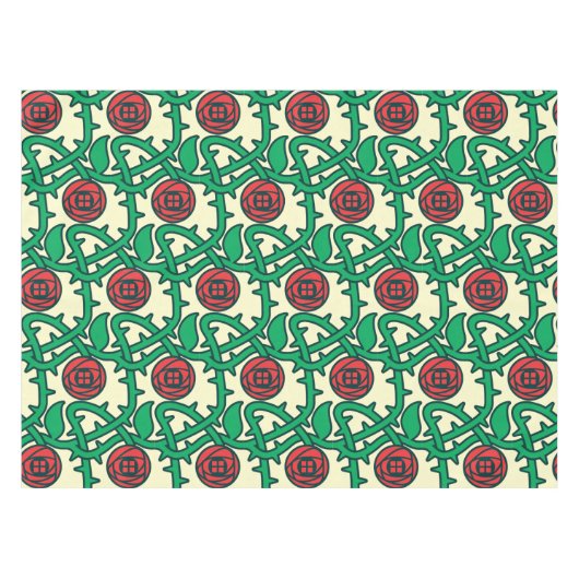 チャールズレンニーマッキントッシュバラパターンテーブルクロス テーブルクロス (正面(横))