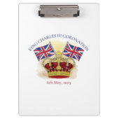 チャールズ三世の戴冠王と旗 クリップボード (正面)