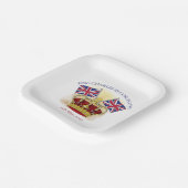 チャールズ三世の戴冠王と旗 ペーパープレート (傾斜あり)