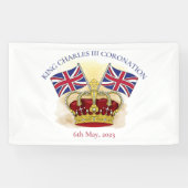 チャールズ三世の戴冠王と旗 横断幕 (横)