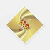 チャールズ三世モノグラムとクラウンナプキン王 スタンダードランチョンナプキン (角)