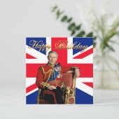 チャールズ三世・英国国旗のハッピーバースデー カード (スタンド正面)