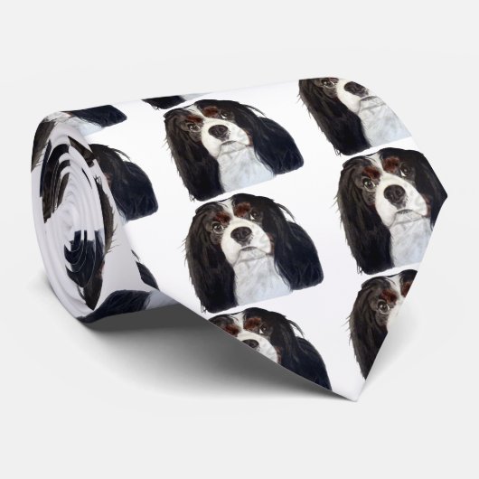 チャールズ三色無頓着な王スパニエル犬2 ネクタイ (ロール)