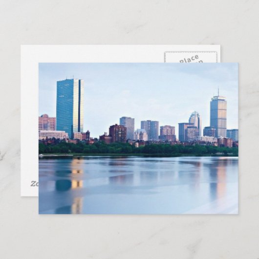 チャールズ川を渡るボストン背部湾 ポストカード (正面/裏面)