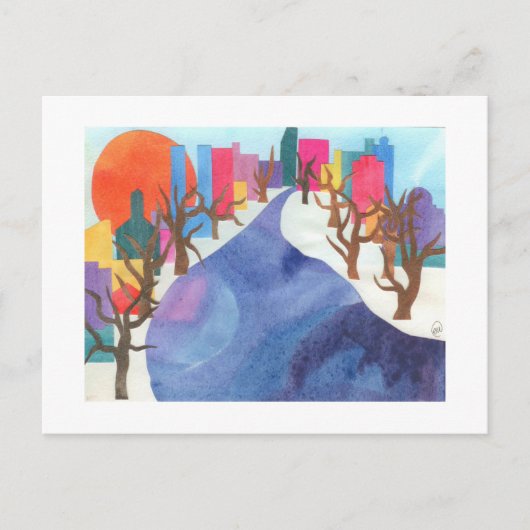 チャールズ川アットウィンタータイム ポストカード (正面)