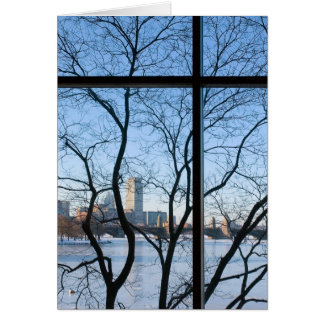 チャールズ川凍結する盆地、ボストンMAのカード