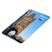 チャールズ橋の古い塔&プラハ城 マグネット (左側)