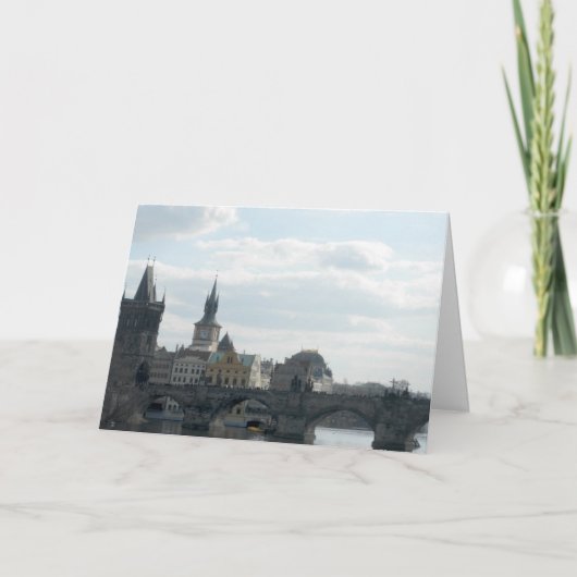 チャールズ橋プラハのチェコスロバキア共和国のメッセージカード カード (正面)