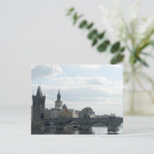 チャールズ橋プラハのチェコスロバキア共和国の郵便はがき ポストカード (スタンド正面)