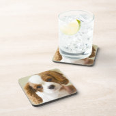 チャールズ王スパニエル犬の子犬のポートレート コースター (右側)