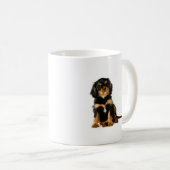 チャールズ王スパニエル犬の黒及びタン コーヒーマグカップ (正面右)