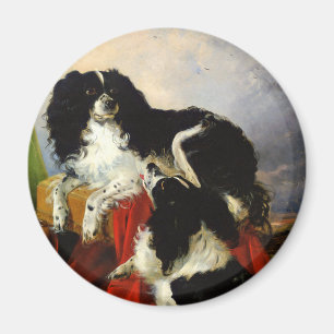 チャールズ王スパニエル犬-犬の芸術-リチャードAnsdell マグネット