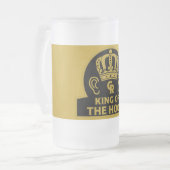 チャールズ王室の英王冠 フロストグラスビールジョッキ (正面左)