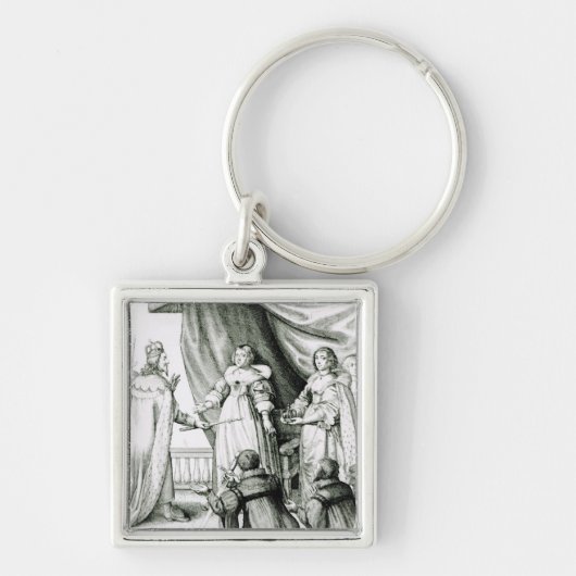 チャールズ王笏および王冠を与えられるI キーホルダー (正面)